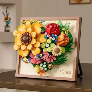 꽃 액자 블록 브릭 조립 전통적인 장난감 퍼즐 커스텀