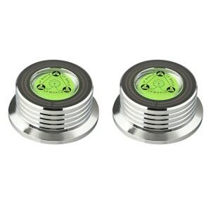 ABVO-2X 범용 60Hz LP 비닐 레코드 플레이어 디스크 턴테이블 안정기 레벨 알루미늄 스틸 무게 클램프 실버