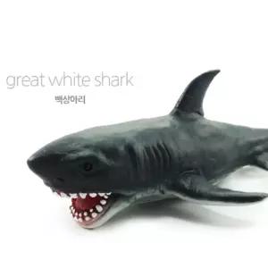 소프트 리얼 백상아리 모형 상어 어린이집 교육용 역할 놀이 바다 생물 동물 어류 물고기 미니어쳐 관찰 교