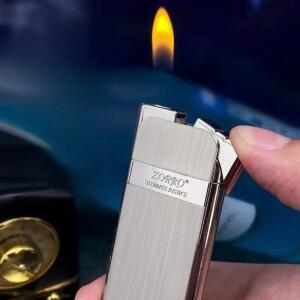 라온식 Zorro  슬림 가스 라이터 휴대용 컴팩트 원터치 점화 금속 부탄 남성 여성 흡연 액세서리 선물