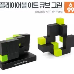 초등 학생 선물 3D 입체 기하학 도형 블럭 큐브 그린 원목 나무 신개념 블록 놀이 6세 7세 감각 교구 두뇌