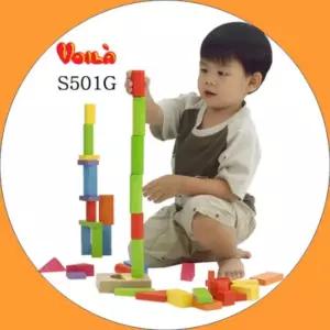 칼라 고급 수입 원목 블럭 성 쌓기 컬러 블록 교구 놀이 장난감 나무 브알라 목재 건축물 4세 5세 유아 선