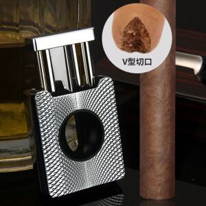 라온식 정직한 시가 전단 액세서리 금속 V 자형 가위 휴대용 날카로운 원 클릭 프레스 3 차원 조각 기술