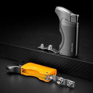 라온식 쿠바 시가 가위 및 방풍 라이터 커터 (펀처 재떨이 ) 프리미엄 3피스 세트 여행용