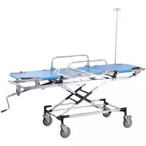 스트레쳐카 보건실 병원침대 진료용 스트레처카 카트 파란색