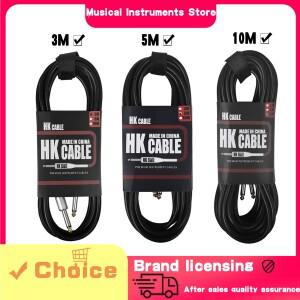 [호환품]IRIN 3M 호환/5M/10M 이펙트 케이블 블랙 가죽 실버 팁 스프링 포함 6.35mm 기타 전자 악기 액세서