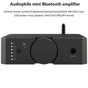 Audi 호환ophile 듀얼 밸런스 전력 증폭기 Bluetooth 5.0 200W 고출력 HIFI 디지털 오디오 USB 재생 HDMI