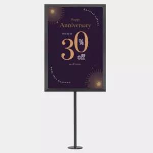 국산 테이블용 투입식 A4 롱폴대 자석받침 철제 스탠드 카페 공공기관 식당 매장