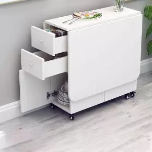 수납 접이식 식탁 주방 렌지대 밥솥 이동식 확장형 탁자