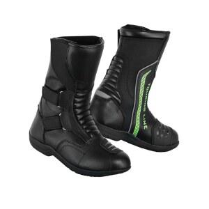 사가 모토 남성용 모토크로스 모터사이클 부츠 u2013 내구성 있는 미끄럼 방지 고무 밑창이 보호용 천연 가죽 라이딩 슈즈