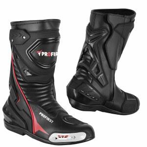 PROFIRST 남성용 방수 모터사이클 라이딩 부츠 TPU 하드 프로텍션, 강화 정강이, 발가락 슬라이더가 장착된 순정 가죽 스포츠 투어링