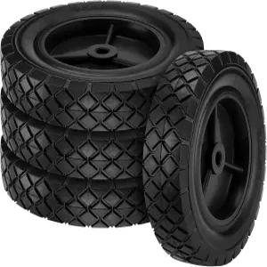 진랭크 4 PCS 8 x 1.75 인치 핸드 트럭 휠 1/2 액슬 잔디 깎는 기계 돌리 컴프레소 그릴용 헤비 듀티 고무