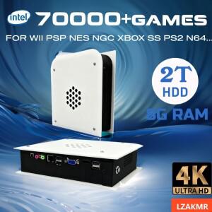 무선 핸들 8G RAM 레트로 복고풍 엔틱 게임 콘솔 2T ROM M15 바토세라 I3-3110M 70000+ Wii PS2 PSP NGC N6