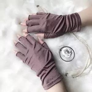 실크 장갑 여성 짧은 차양 선