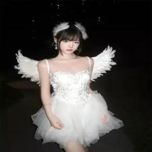 대형 천사날개 웨딩 흰색깃털 화보 코스프레