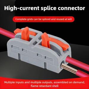 고속 배선 케이블 커넥터 푸시인 6mm² 레버 와이어 퀵 범용 컴팩트 스플리터 전기 단자 블록