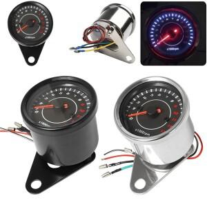 바이크 오토바이 타코미터 계량기 LED 내구성 12V 백라이트 13K RPM 시프트 방수 스테인레스 스틸 하우징