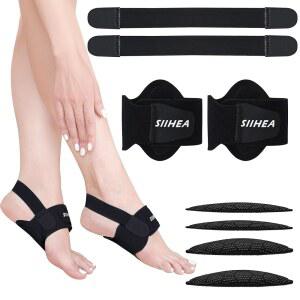 압력, 를 위한 SIIHEA 아치 지지대 슬리브, 평평한 발 높이 및 쓰러진 아치를 조절 가능한 압축 밴드, 젤 패드가 있는 미끄럼 방지 랩(쿨 블랙, 가능)
