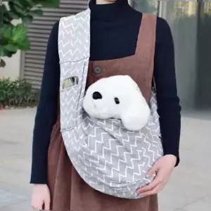 지그재그 패턴 애완동물 슬링백 이동가방 애견 캐리어
