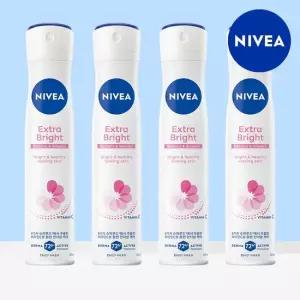 니베아 데오드란트 스프레이 엑스트라 브라이트 200ml 4개