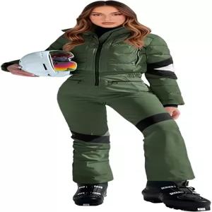 유시파이 여성 원시 스키복 겨울 야외 스포츠 따뜻한 방수 스노우수트 컬러 블록 점프수트 스노우 재킷