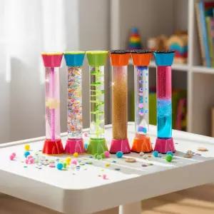 캐스B 네이처 센서리 매직튜브 6종세트 글리터 스틱 워터볼 모래시계 관찰 감각발달 장난감