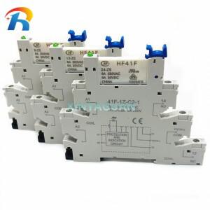 1Pcs 41F-1Z-C2-1 + HF41F 24-ZS 12-Z 5-ZS 5V 12V 24V ZST 6A 250V 1CO 슬림/SSR 릴레이 LED 웨이퍼 있는
