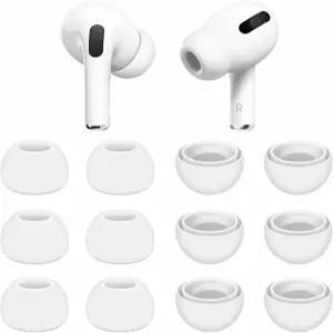 에어팟 프로 이어팁과 호환되는 6쌍 - 소형 교체용 실리콘 고무 이어팁 이어버드 젤 커버 액세서리 흰색
