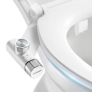 화장실 변기용 ANWA 비전기 비데 부착, 다울 클린 노즐 3 모드 수압 조절 가능 초슬림 변기 압력 기능 포함 여성/후면 세척(TT17N)