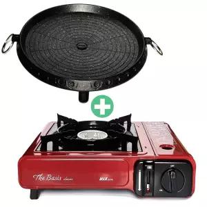 맥스 기본형 휴대용 가스렌지 /캠핑용/업소용/가정용 가스버너 MS-2500 + 원형불판