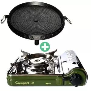 맥스 컴팩트형 휴대용 가스렌지 /캠핑용/업소용/가정용 가스버너 MS-7000DFS + 원형불판