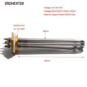 호환 SNTER DC 침수 히터 튜브  관형 가열 요소  24V  G1  1/4 인치  DN32  41mm 스레드  600W