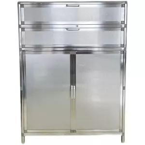 대형 철제 신발장 스테인리스 3단 수납장 헬스장