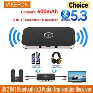 B6 2 IN 1 블루투스 5.3 오디오 송수신기 3.5mm AUX 잭 RCA USB 동글 음악 무선 어댑터 자동차 PC TV 헤드