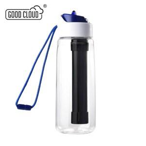 수도 필터 휴대용 밀짚 워터 750ml 대용량 정수기 잠금 야외 스포츠 캠핑을위한