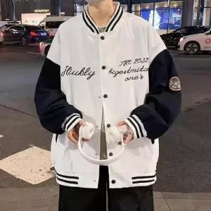 [셀러에이드]배색 남성 경량 야구 점퍼 얇은 소재 캐주얼 후드 아우터 남친룩