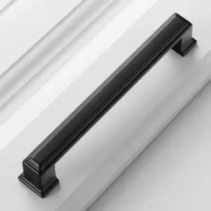 모던시크 블랙 가구손잡이 4세트 128mm 사각몰딩 싱크대손잡이 서랍장손잡이