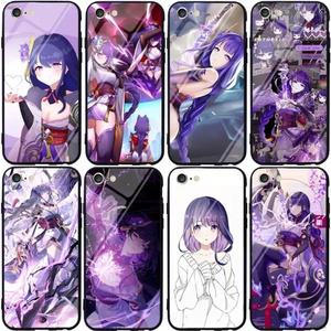 원신 굿즈 라이덴 쇼군 갤럭시 아이폰 강화유리 휴대폰 케이스