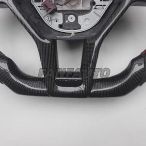 벤츠 W176 W204 CLA GLC GLE450 C63용 가죽으로 된 교체용 리얼 카본 파이버 스티어링 휠