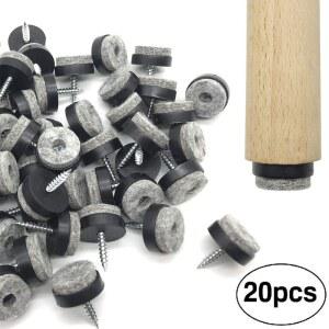 나사 고정형 의자 글라이드 패드 펠트 포함 가구 다리 바닥 보호대 20개