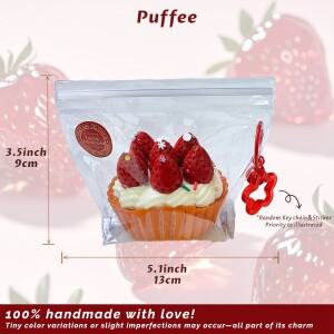 몽테조이 딸기 타르트 식품 등급 실리콘 스퀴시 크림 같은  접착 장난감 타바 해피 게임 핀치 빵