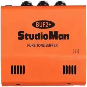 StudioMan BUF2+ 퓨어 톤 버퍼 스플리터 - 1/4인치 모노 입력 2x 6.3mm 출력 Hi-Z에서 Lo-Z 변환 상태 LED