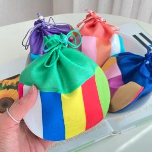 색동 복주머니 10개 간식 선물 포장 봉투 주머니 답례품 기념품 전통 설날 추석 명절 구디백
