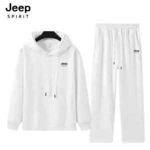 [지프]JEEP SPIRIT 루즈핏 후드맨투맨+트레이닝팬츠 세트 화이트 (JSSPSET279)