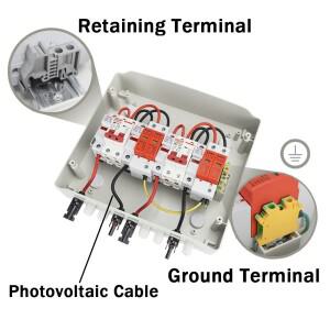 번개 보호 태양광 PV 결합기 상자, 2 입력 DC 500V 15A 퓨즈 MCB SPD HT 방수 IP65 12Way