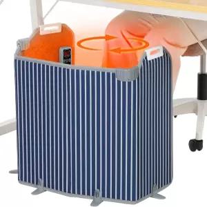 사무실용 언더 데스크 히터 접이식 풋 워머 12시간 타이머 및 8열 레벨 다리 발 발목용 휴대용 공간