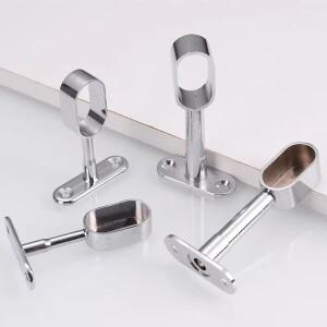 가구 하드웨어 아연 스틸 16 옷 트레이 타원형 튜브 건조 막대 브래킷 T 자형 걸이드래그 스탠드