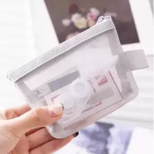 미니 사각 메쉬 파우치 망사 그물 차키 에어팟 문구 소품 가벼운 작은 소형