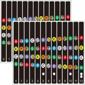 콜도트 우쿨렐레 프렛보드 스티커 - 소프라노 콘서트 및 테너용 코드 프렛 노트 초급 2PC용 핑거 가이드
