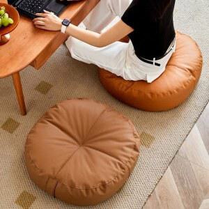 지루홈 두꺼운 가죽 원형 높은방석 대형 사각 쿠션